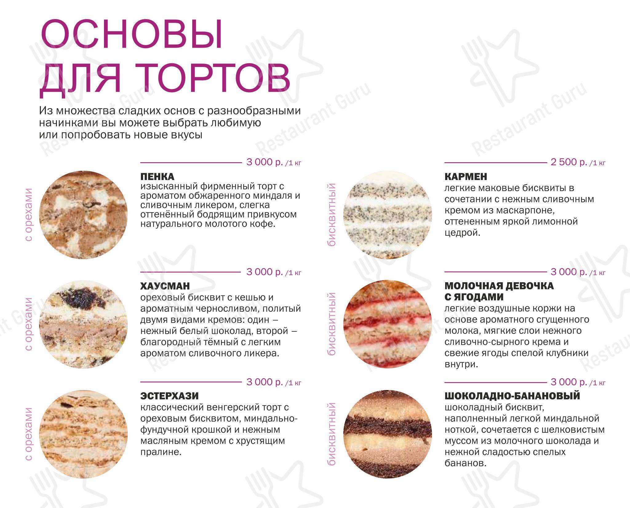 Ночное меню ресторана Помидор