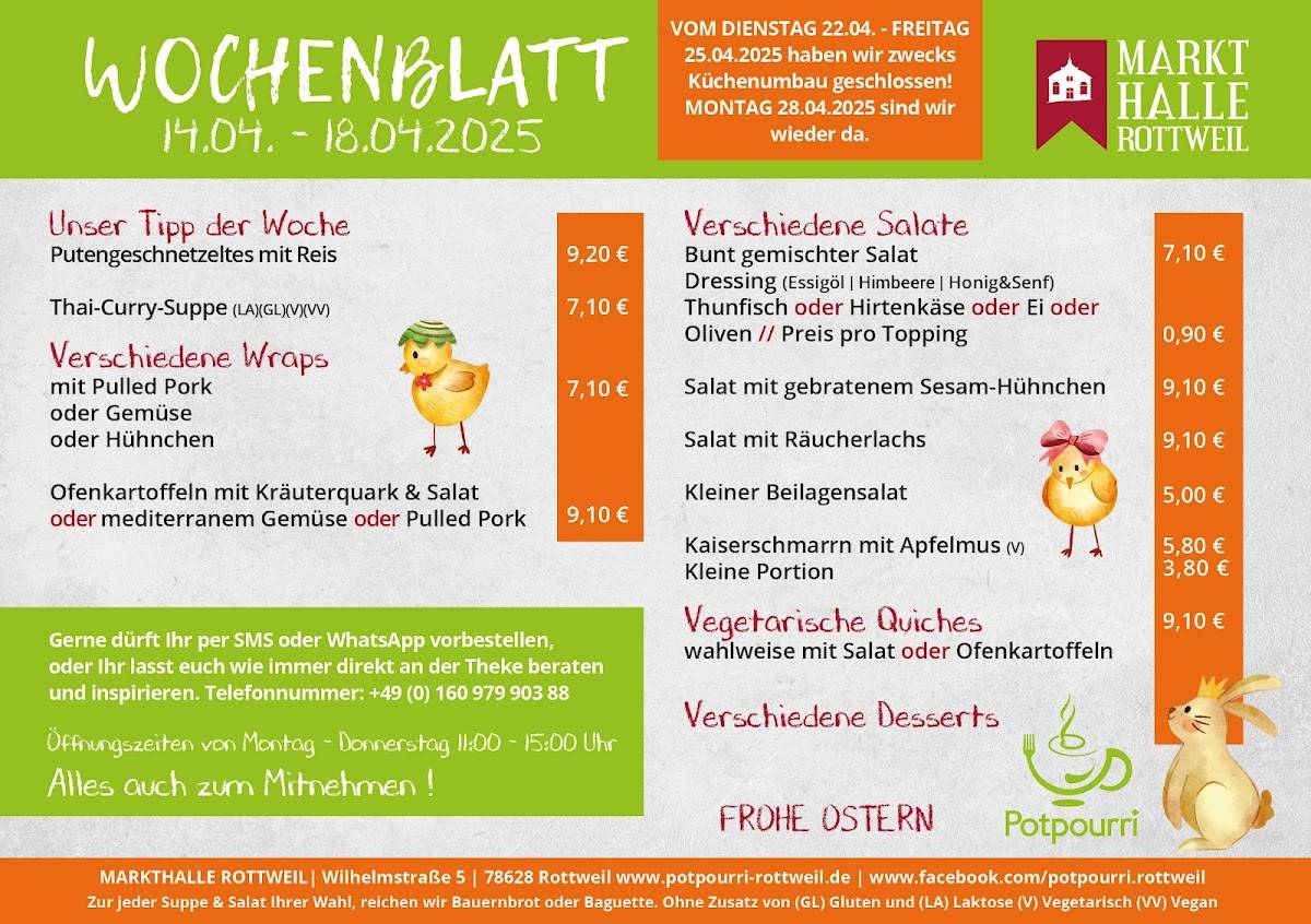 Potpourri Rottweil меню