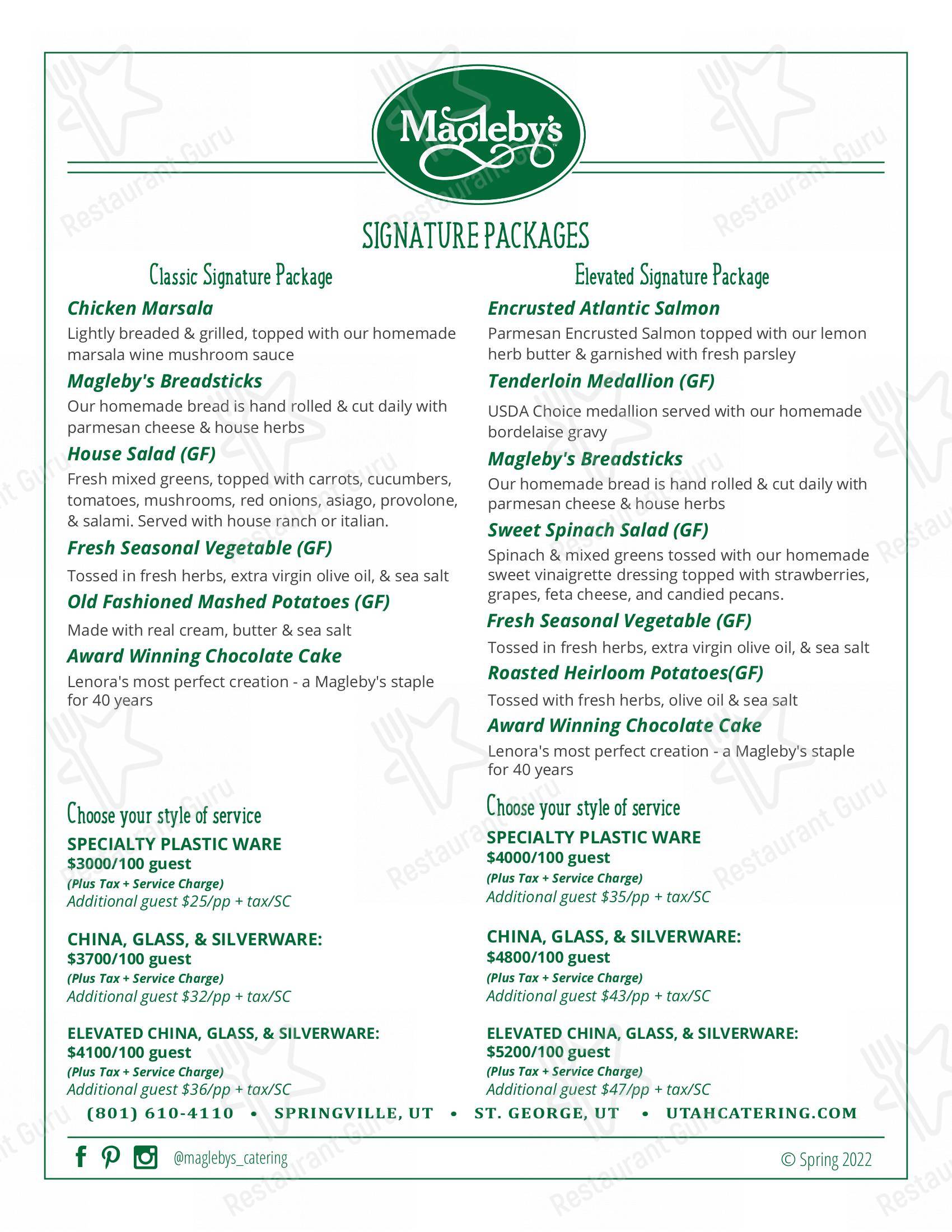 菜单 ресторана Utahcatering.com в Прово
