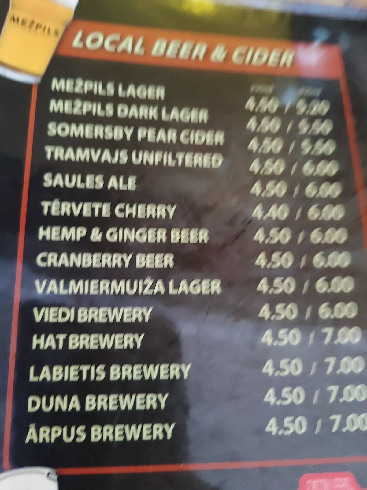 Aussie Backpackers Pub меню