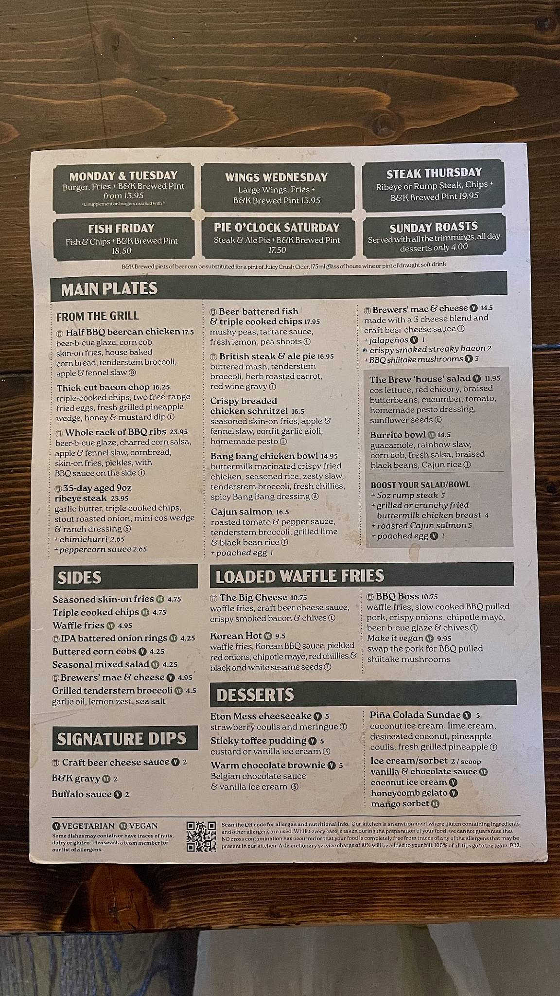 Brewhouse & Kitchen - Cardiff меню