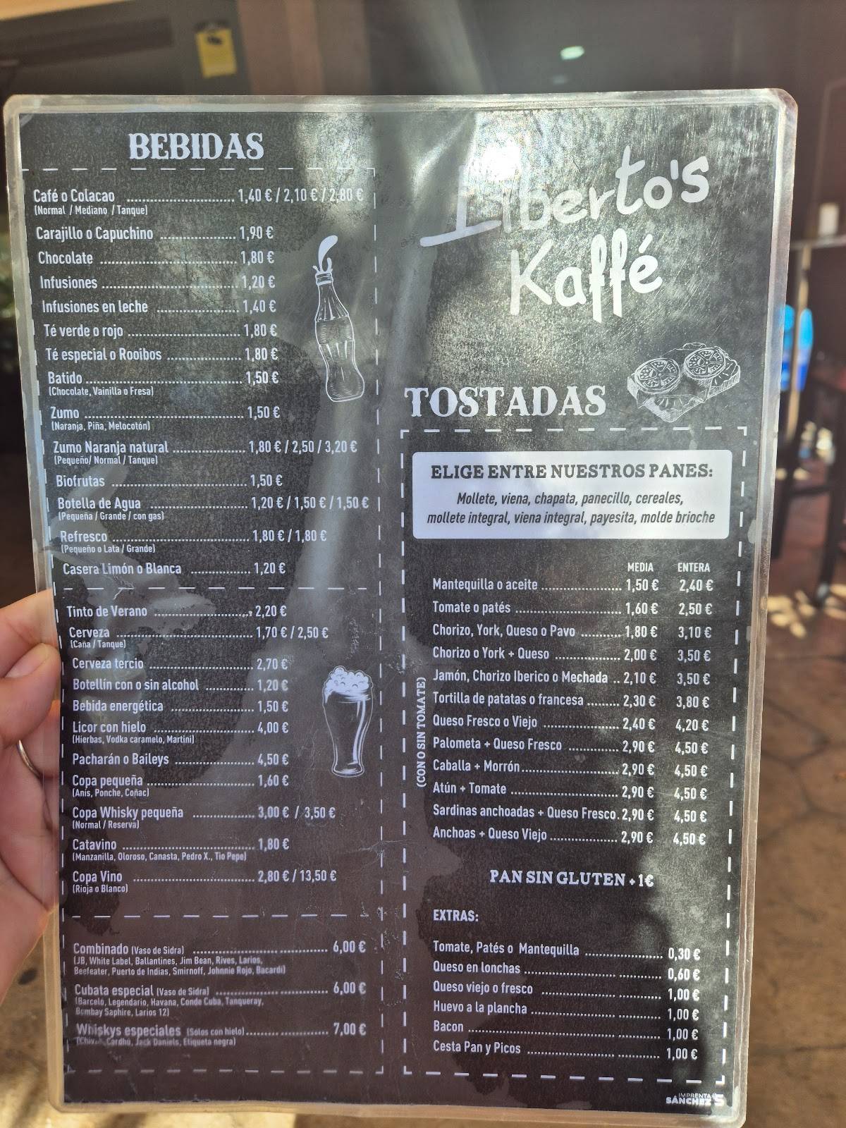 Cafetería Liberto's Kaffe меню