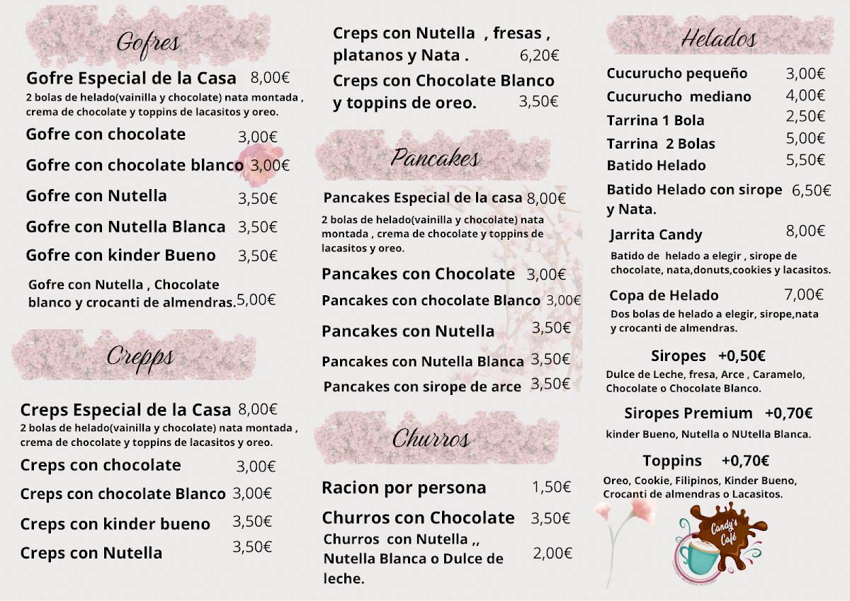 Candy's Café меню