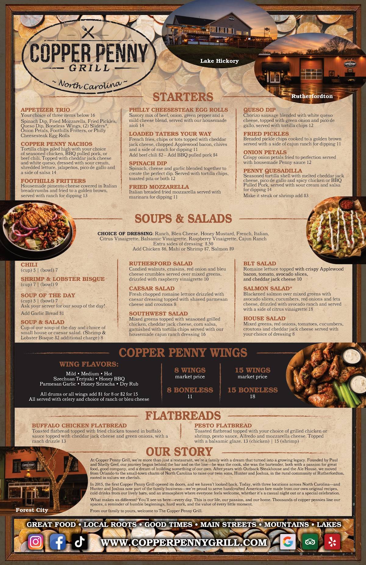 Copper Penny Grill Rutherfordton меню