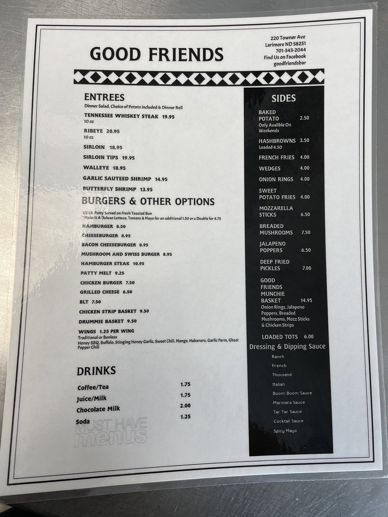 Good Friends Bar and Grill меню