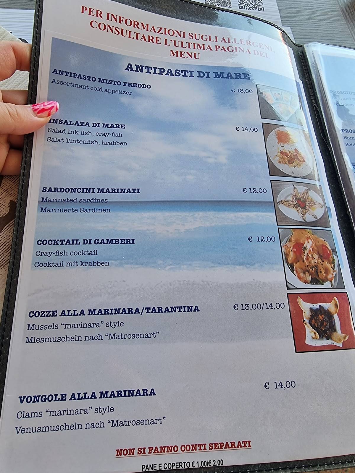 Ristorante Bar Embassy - Riccione Zona Spiaggia меню
