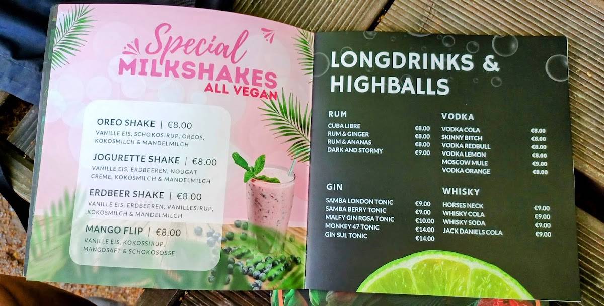 Samba Cocktailbar меню