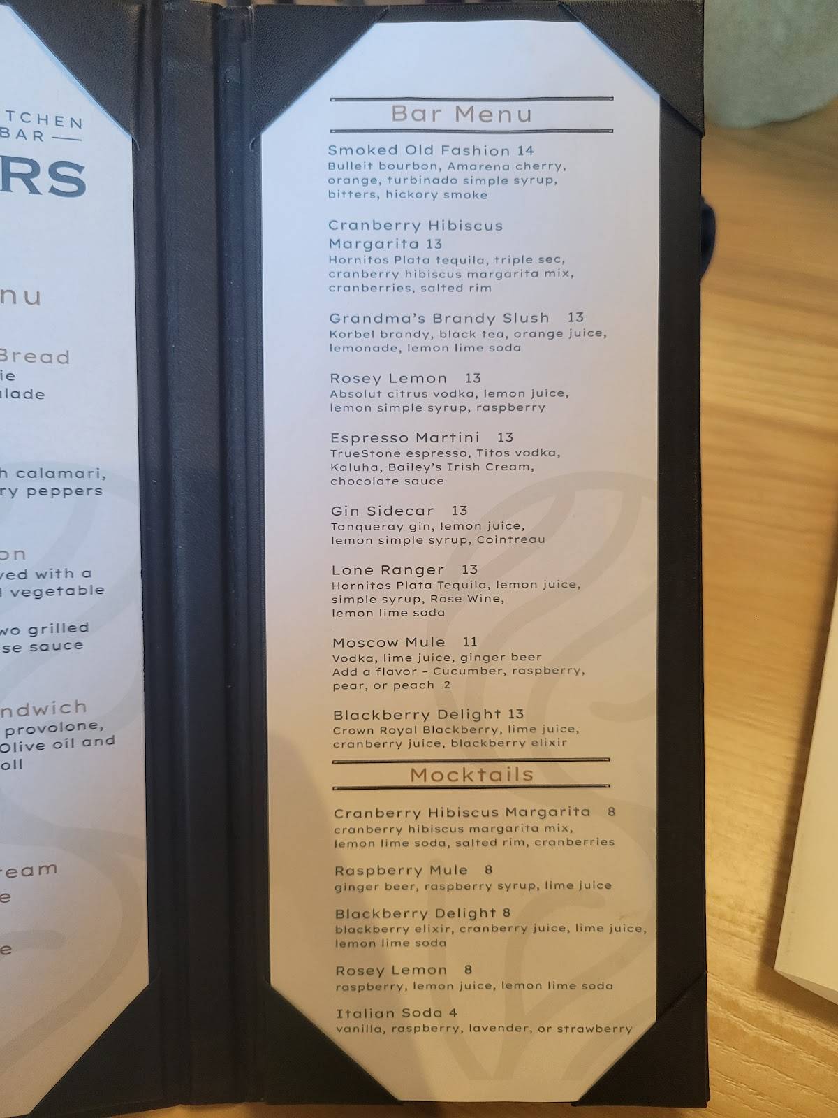 Two Sisters Kitchen + Bar меню