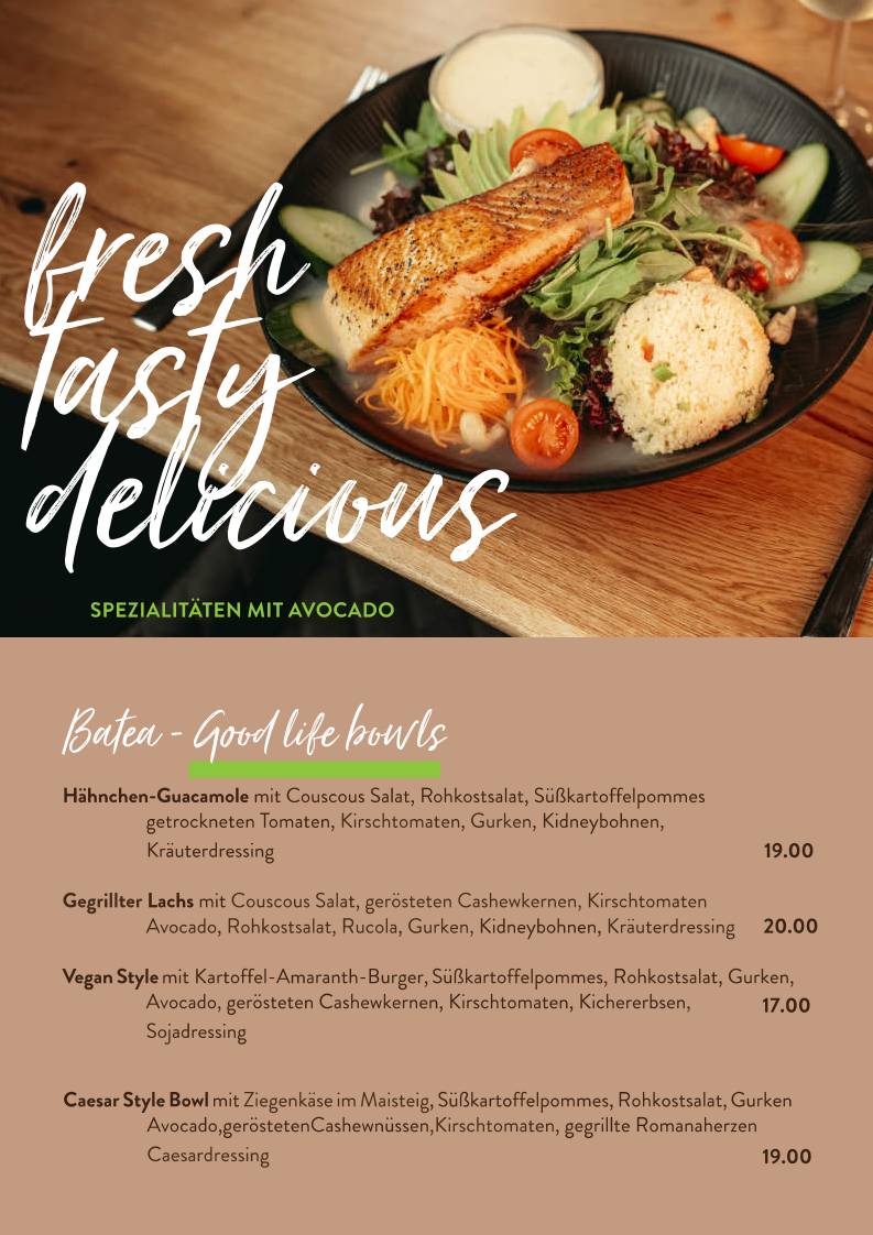 avocado restaurant меню