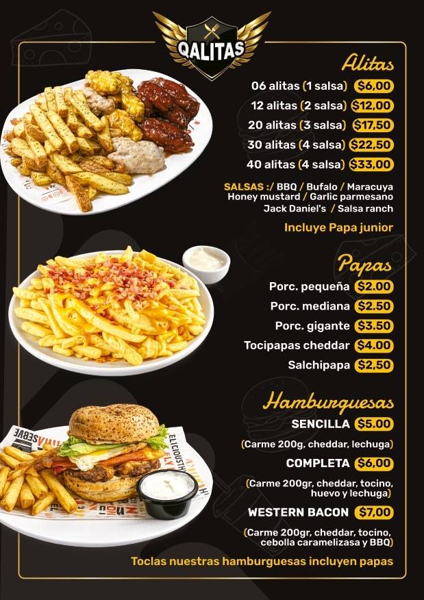 Q'ALITAS меню