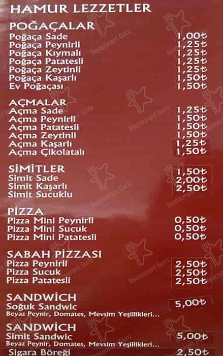Roma Dondurmacısı меню
