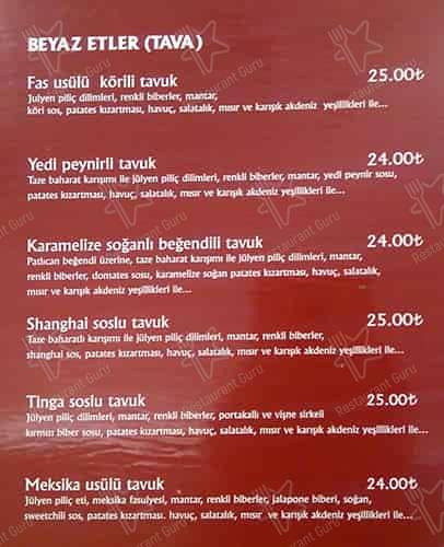 Roma Dondurmacısı меню