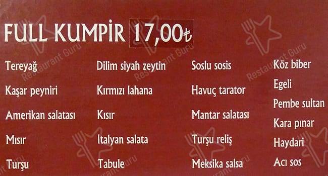 Roma Dondurmacısı меню