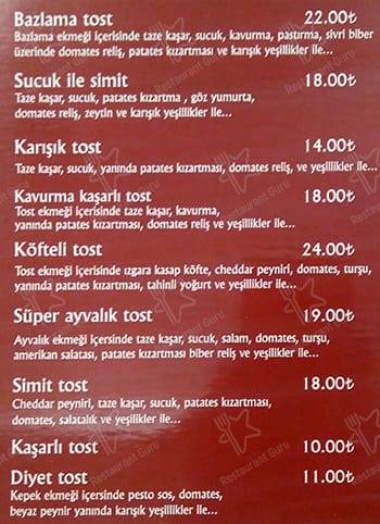 Roma Dondurmacısı меню