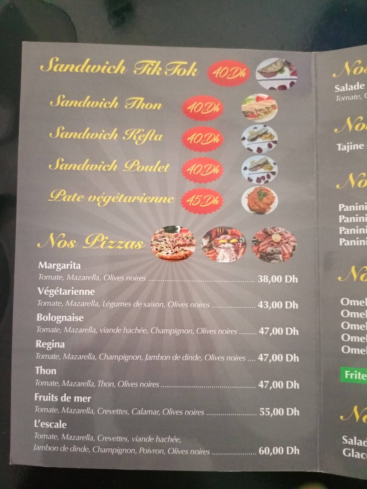 l'Escale : Café, Restaurant & Grill меню