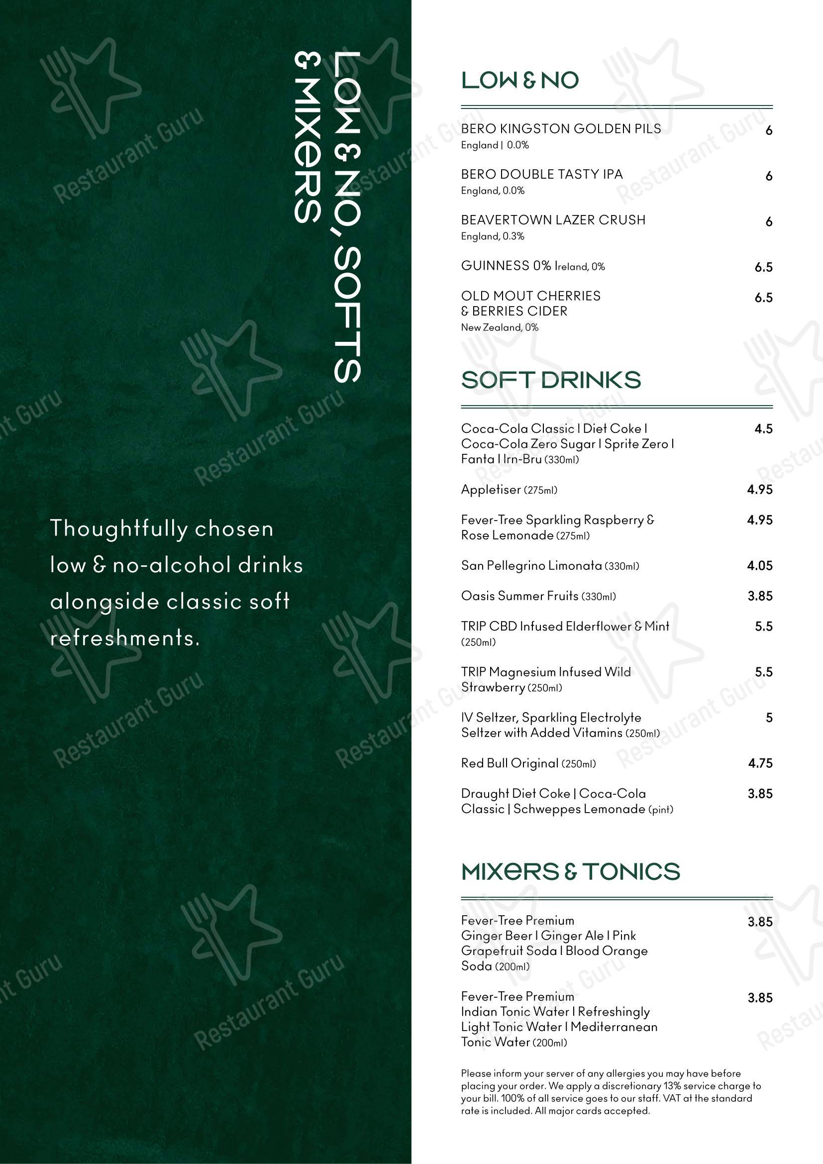 Dinner Menu паба и бара Rabble