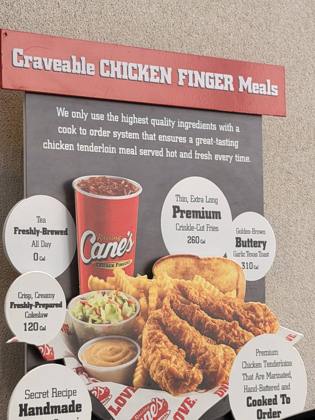 Raising Cane's меню