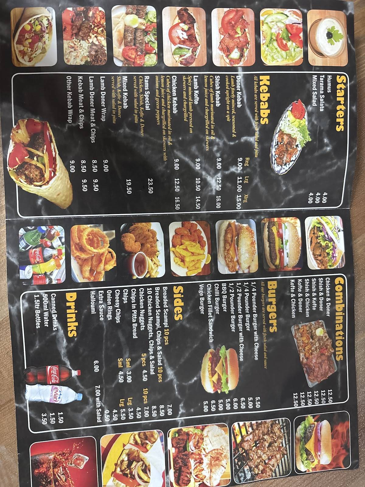 Rams Kebabs меню