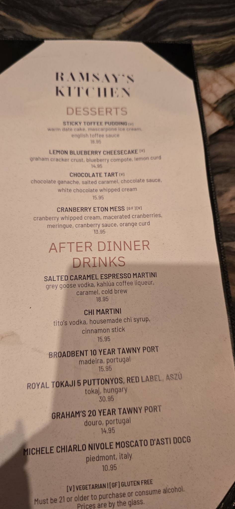 Ramsay's Kitchen Reno at The ROW меню