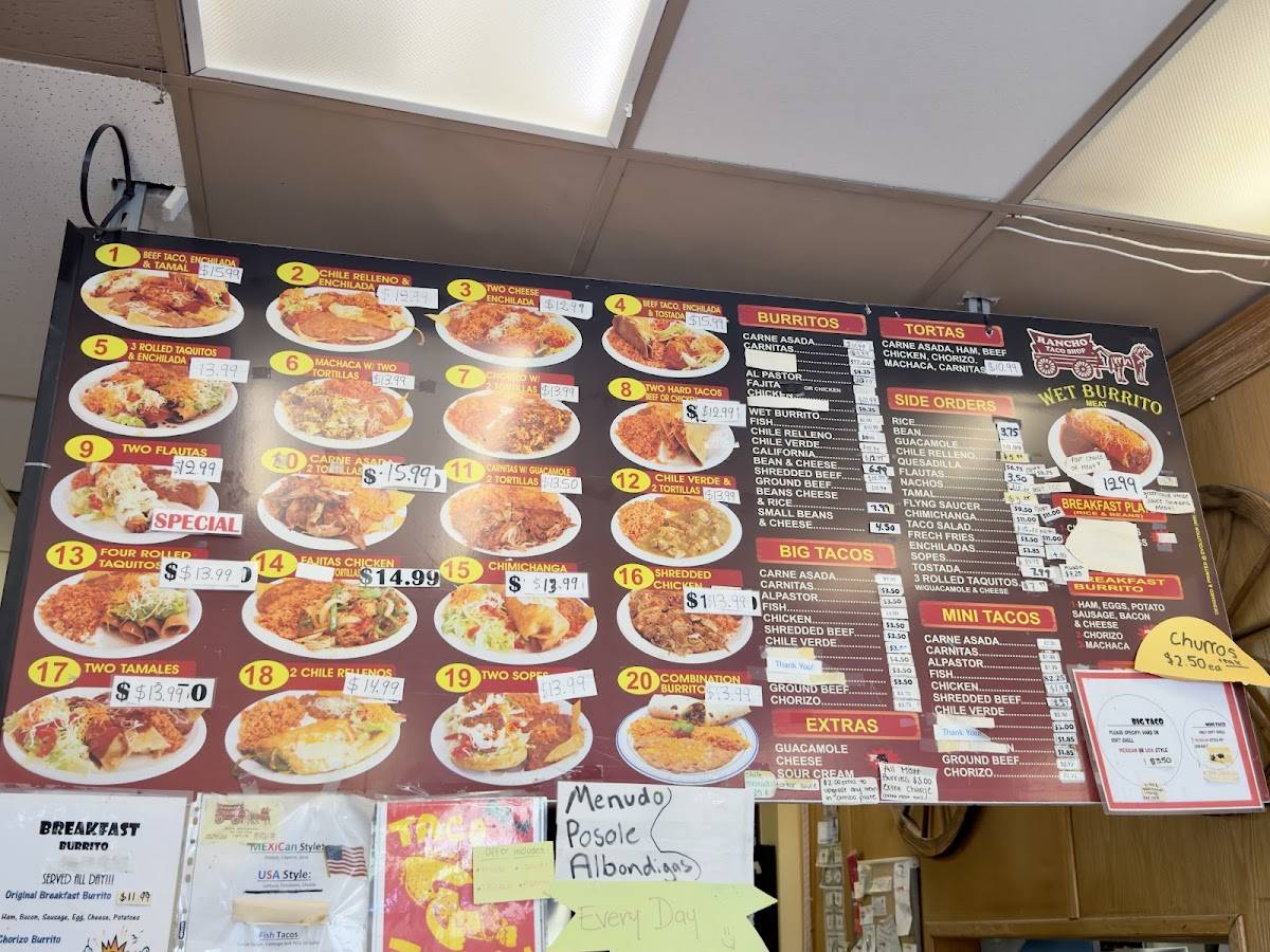 Rancho Taco Shop меню