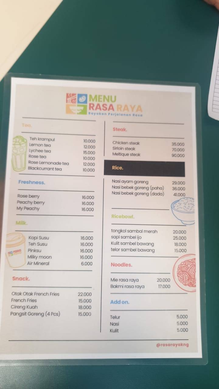 Rasa Raya Kuningan меню