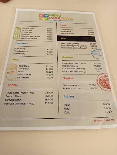 Rasa Raya Kuningan меню