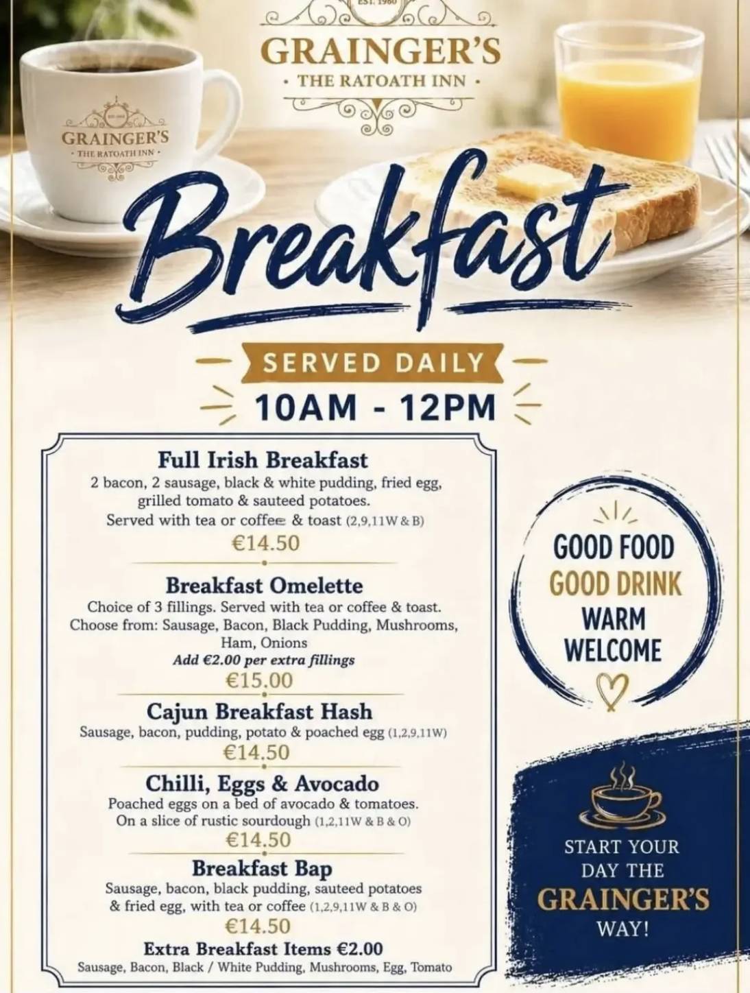 Grainger’s The Ratoath Inn меню