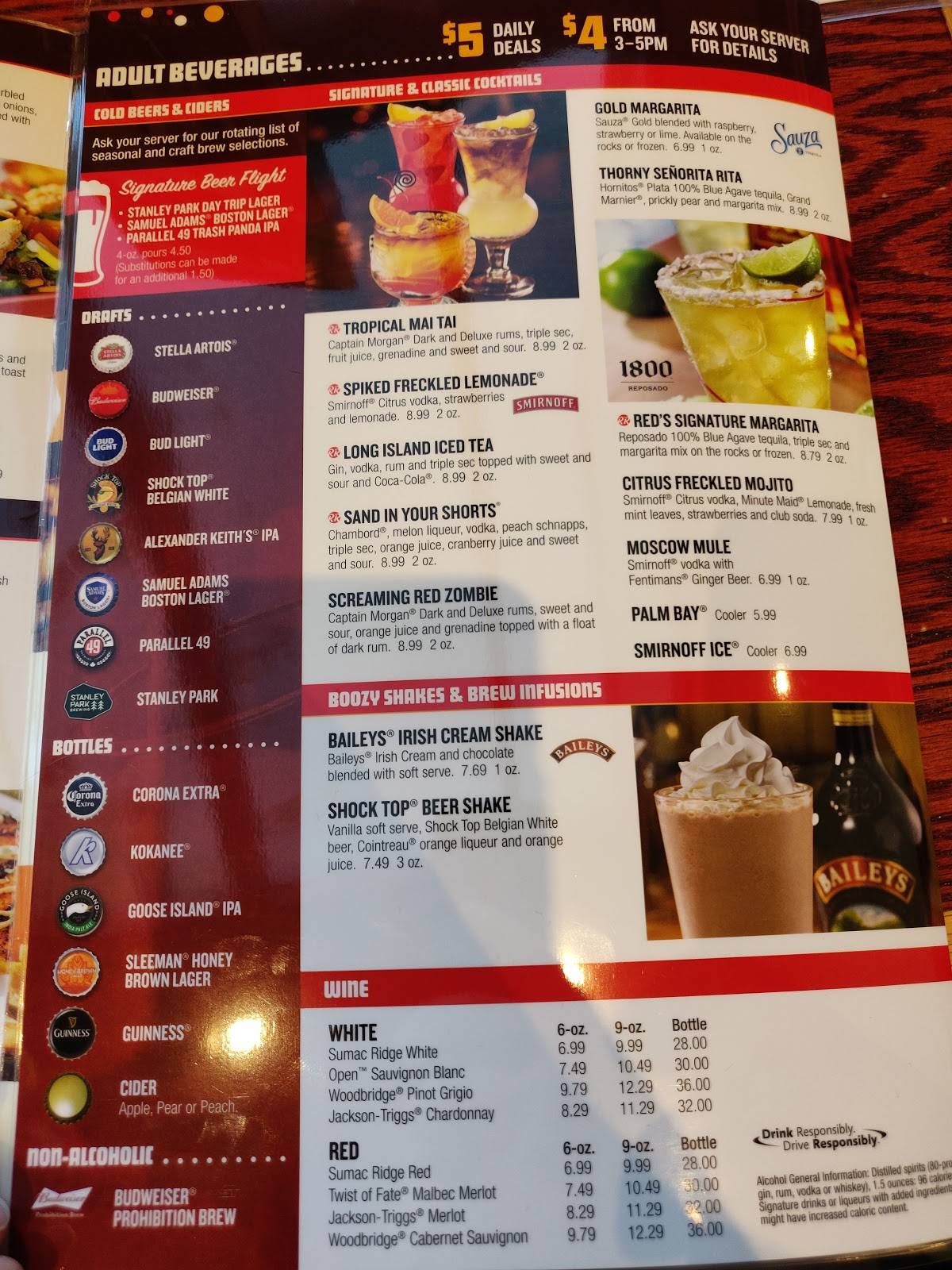 Red Robin Gourmet Burgers and Brews меню
