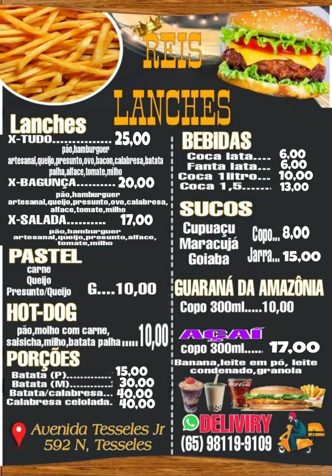Reis Lanches меню
