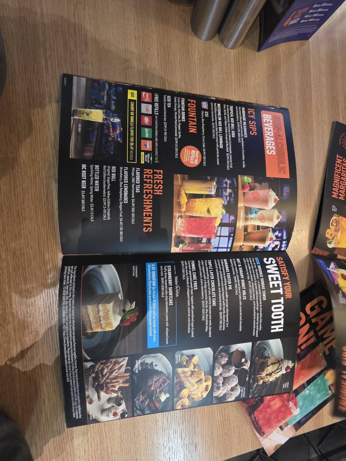 Dave & Buster's Reno меню