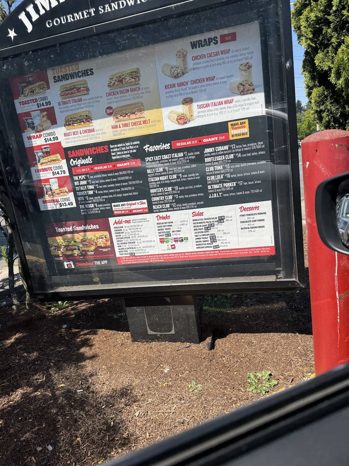 Jimmy John's меню
