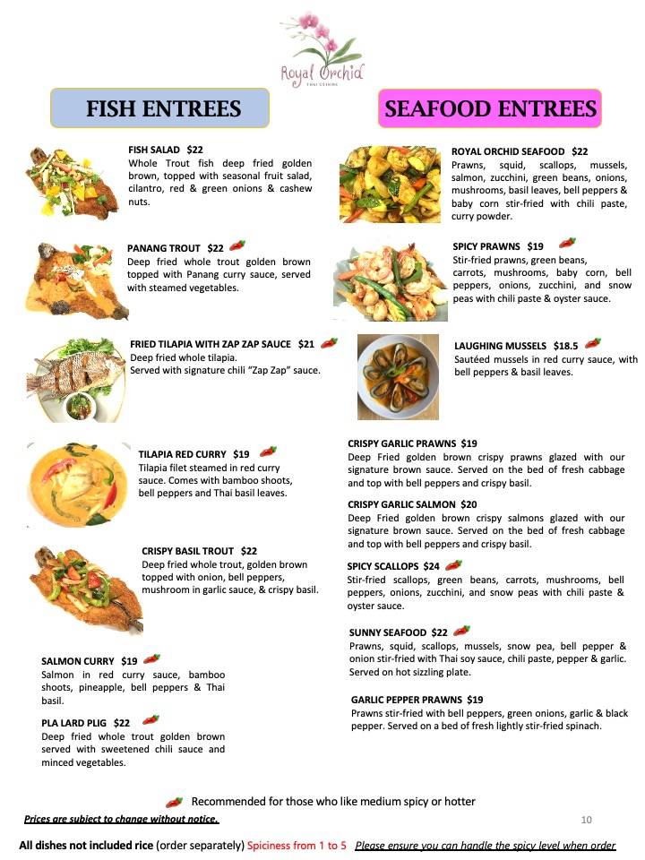 Royal Orchid Thai Cuisine меню