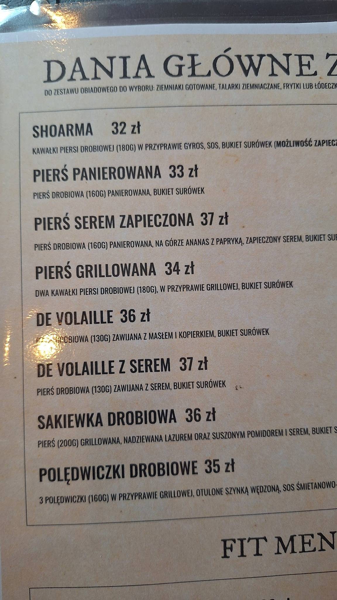 Restauracja CK Pizza меню