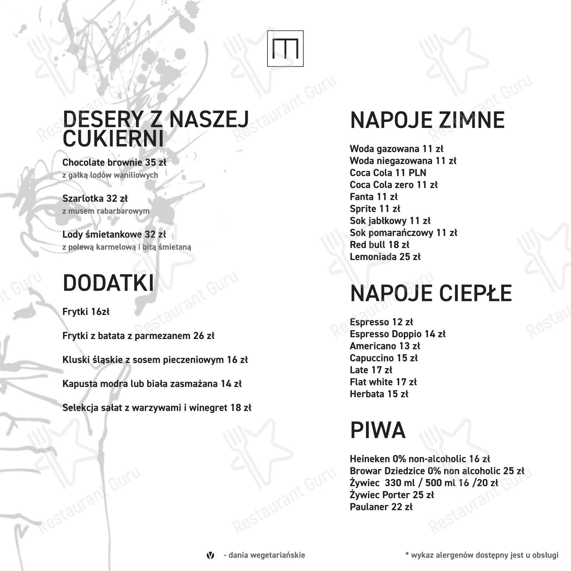 Restauracja Metropolis в Катовице - 菜单