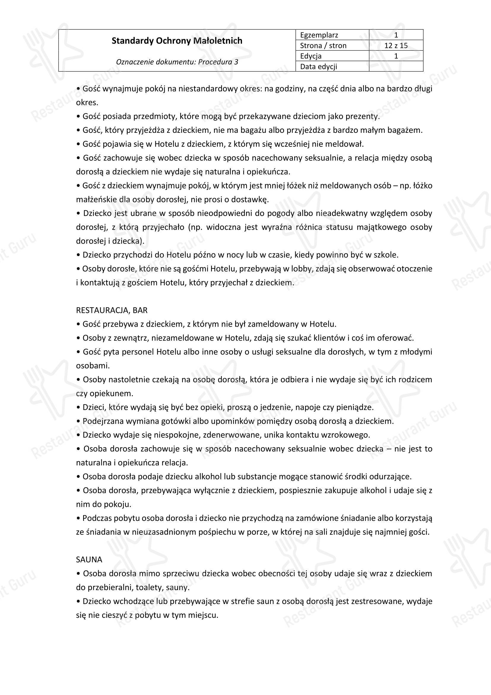 Restauracja Metropolis в Катовице - Меню напитков