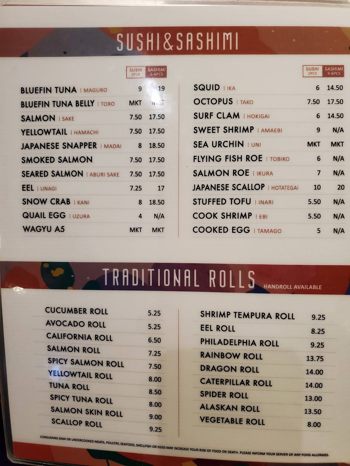 Addison Sushi меню