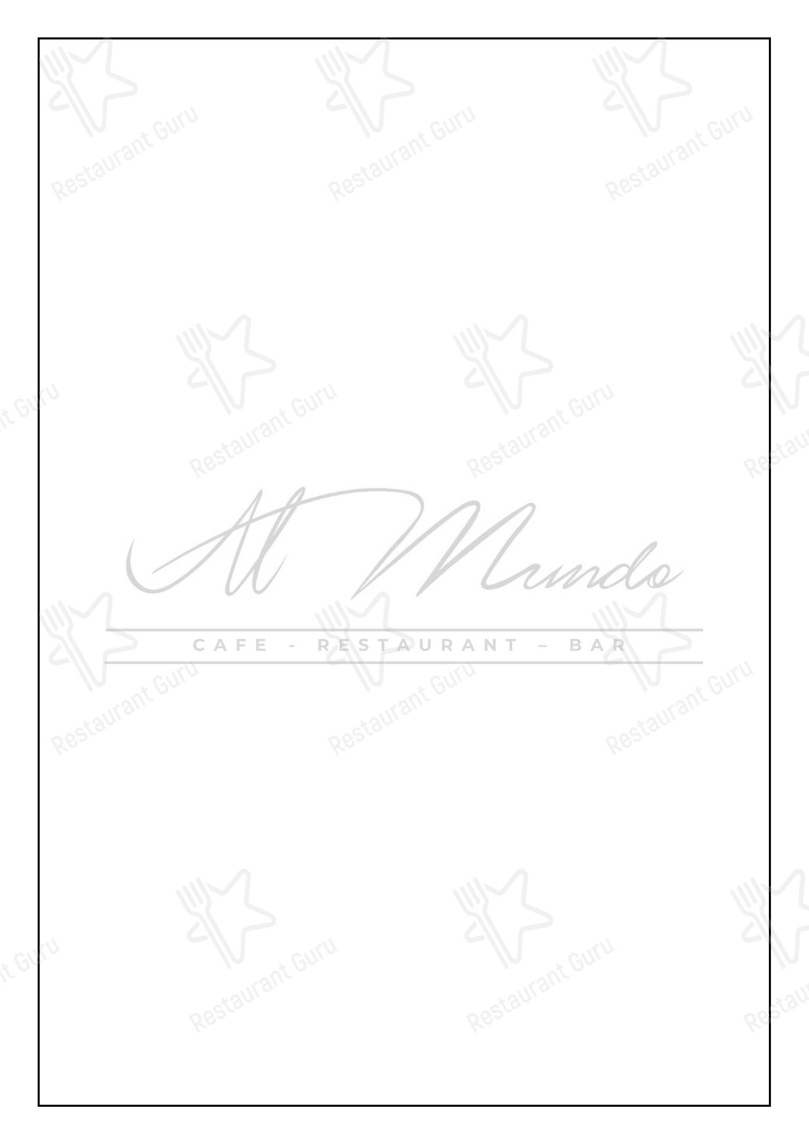 菜单 кафе Restaurant Al-Mundo
