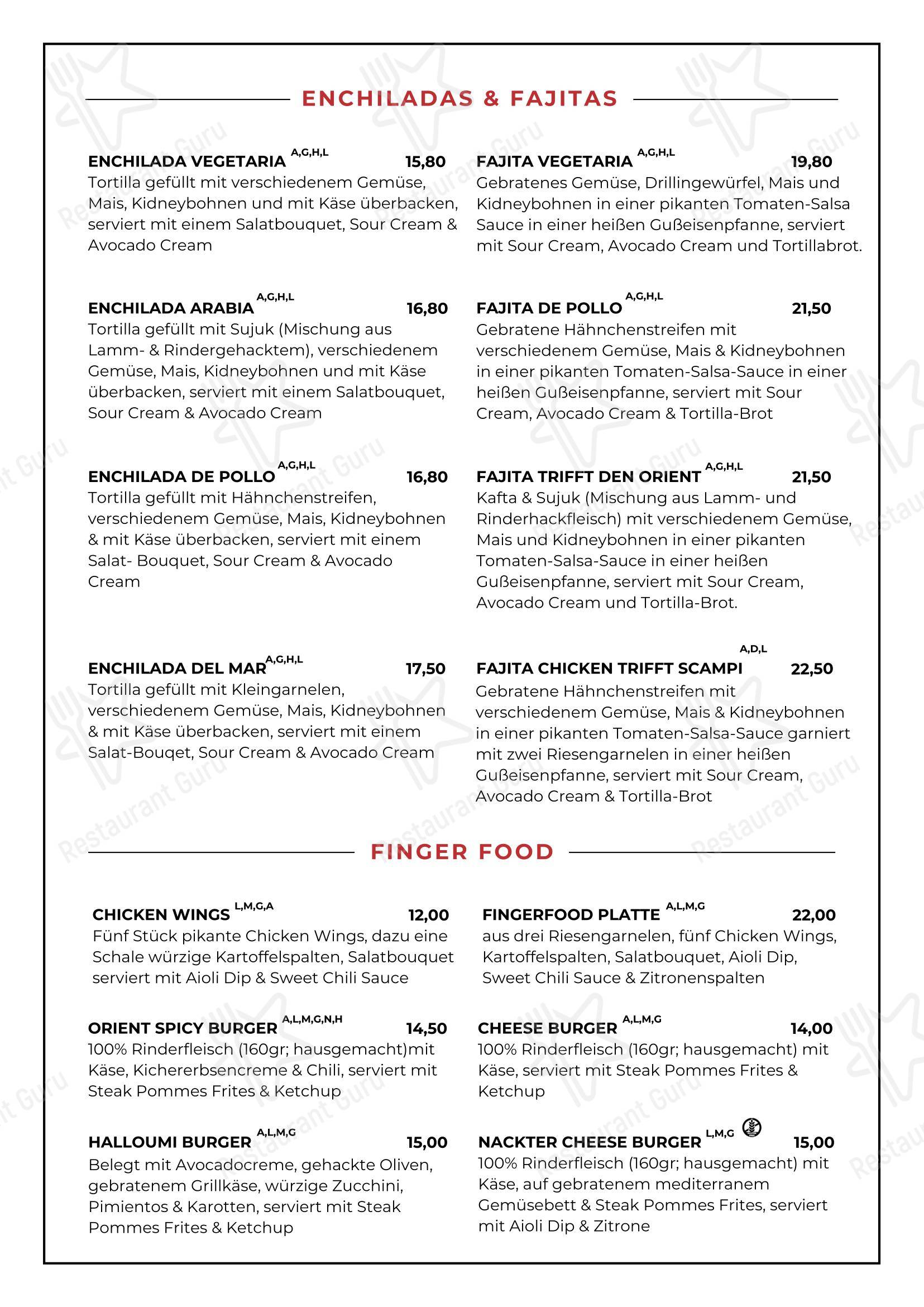 Меню кафе Restaurant Al-Mundo - 菜单