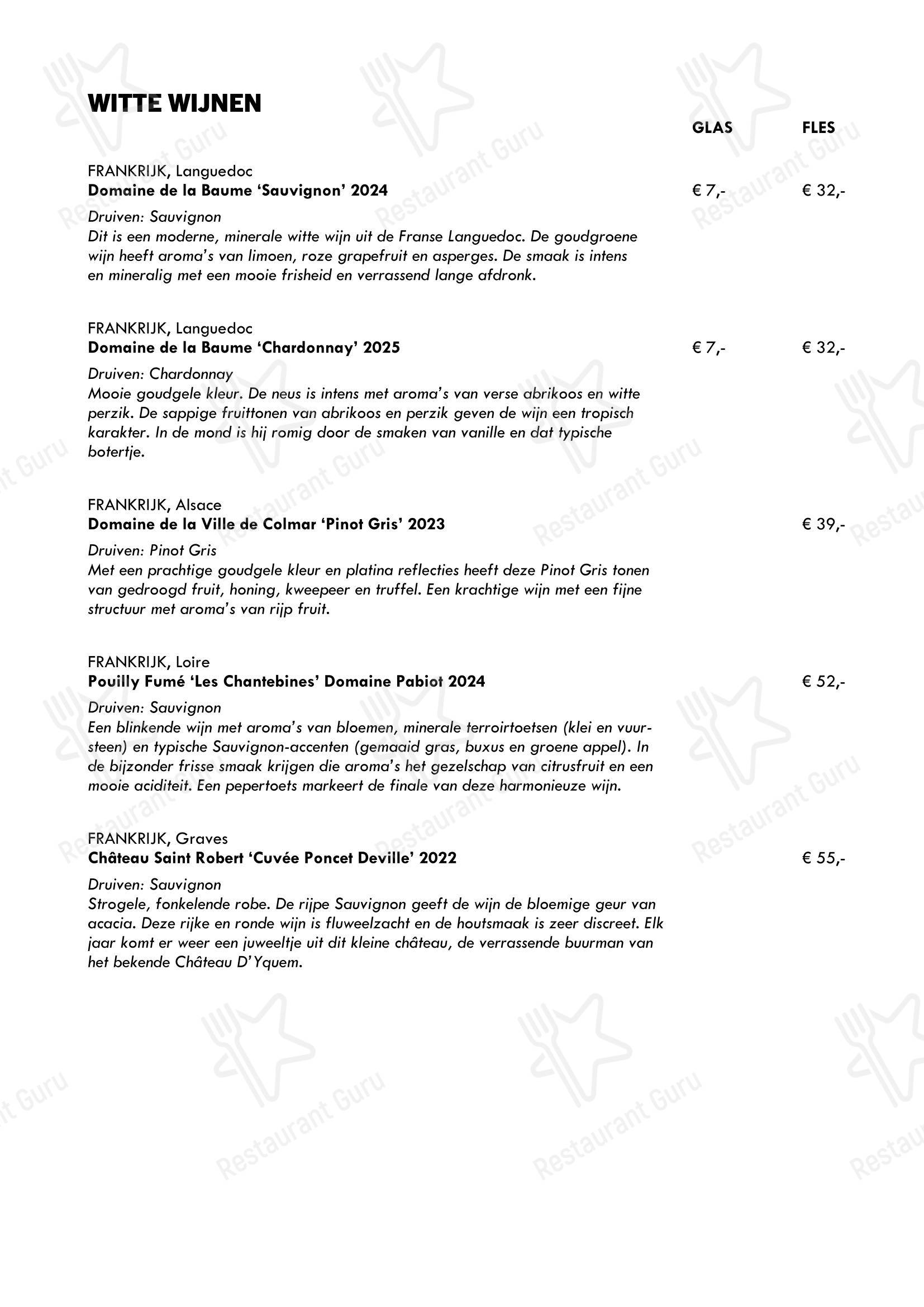 Меню ресторана Restaurant Antoine в Рансте
