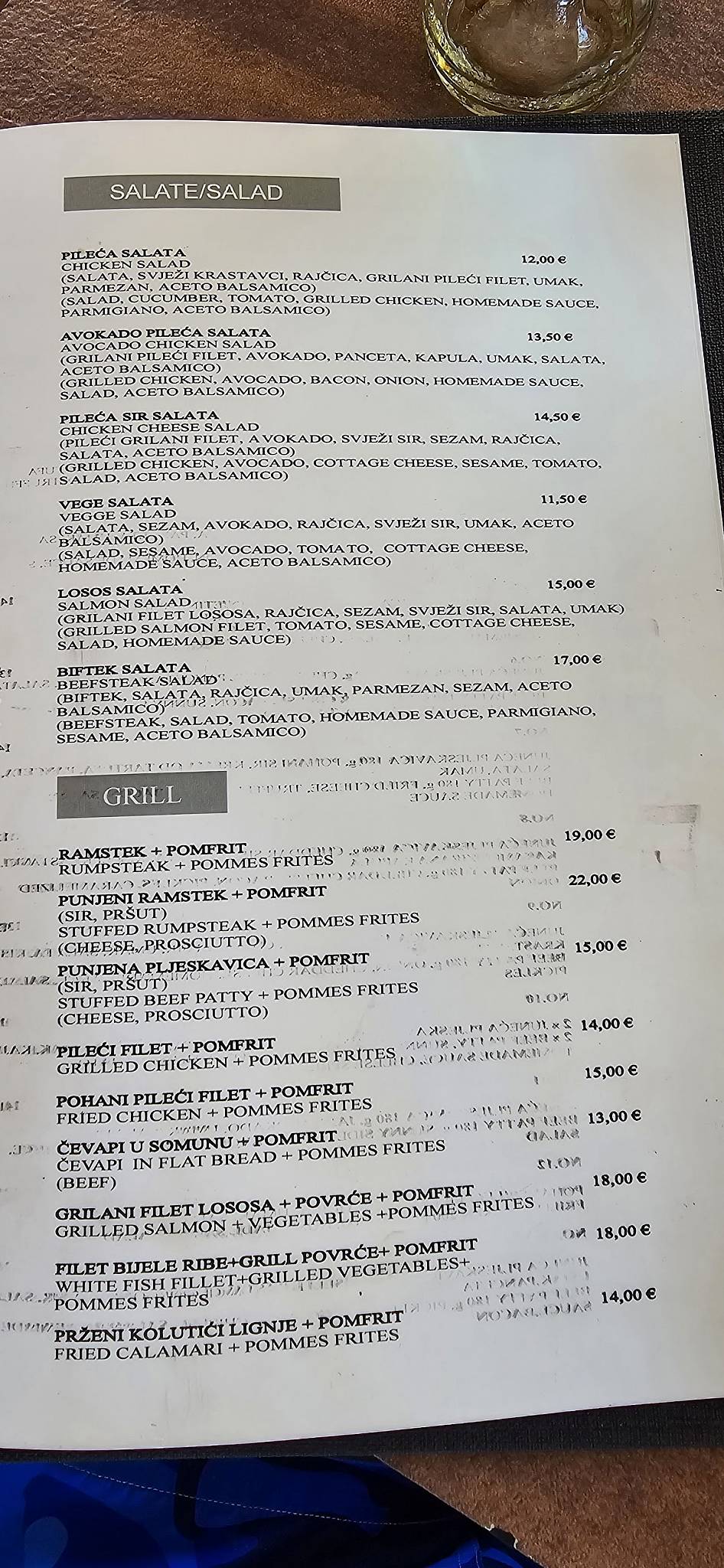 BAR THERAPY меню