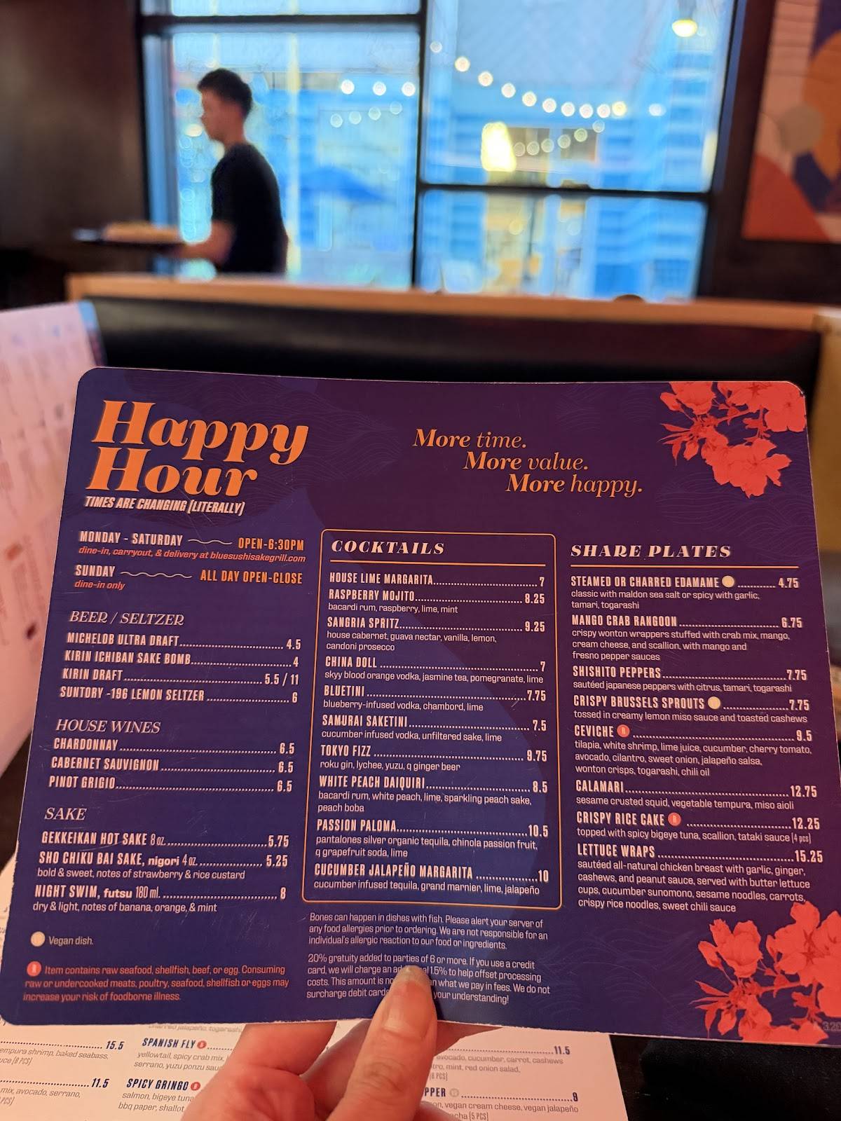 Blue Sushi Sake Grill меню