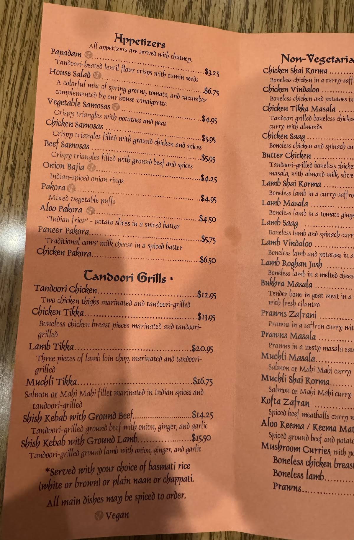 Café Raj меню