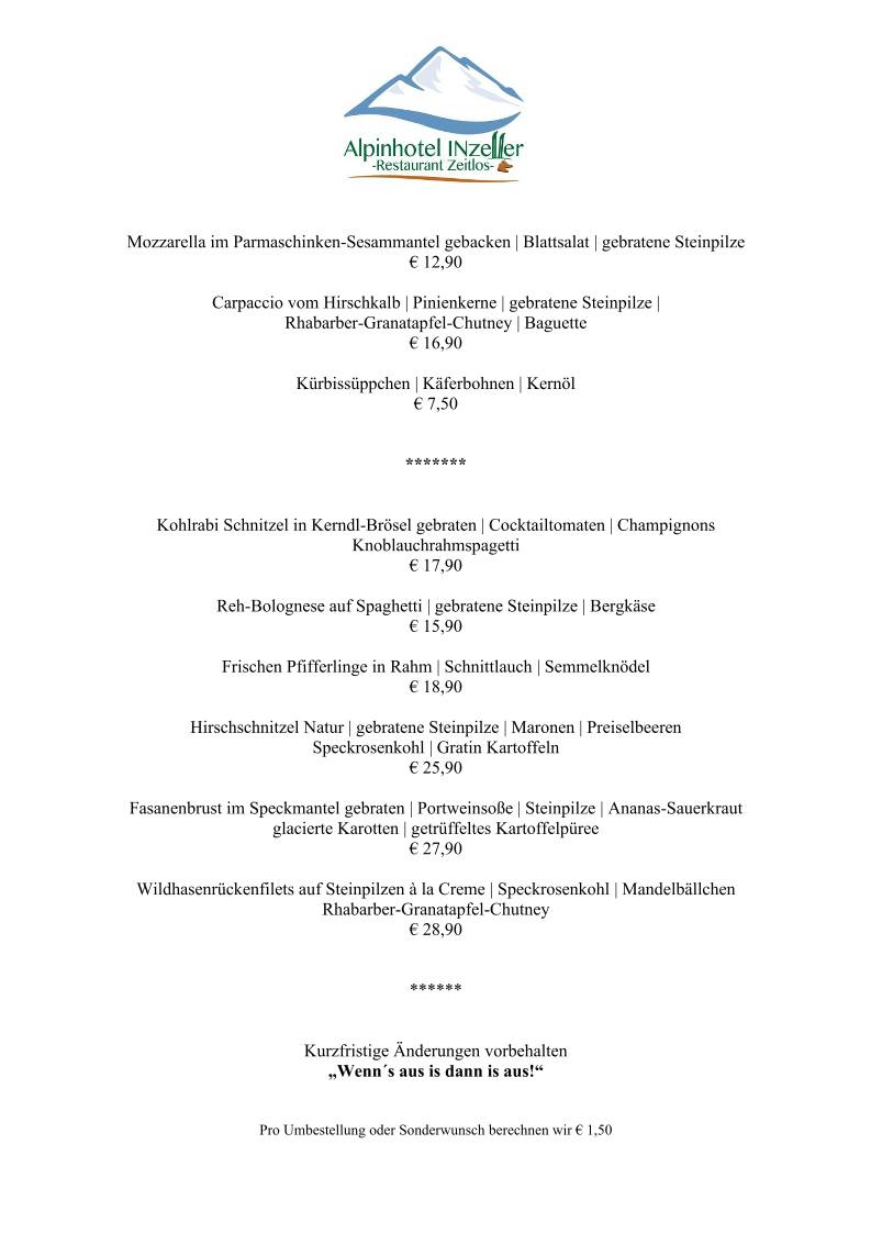 Christopher Lichtmannegger меню