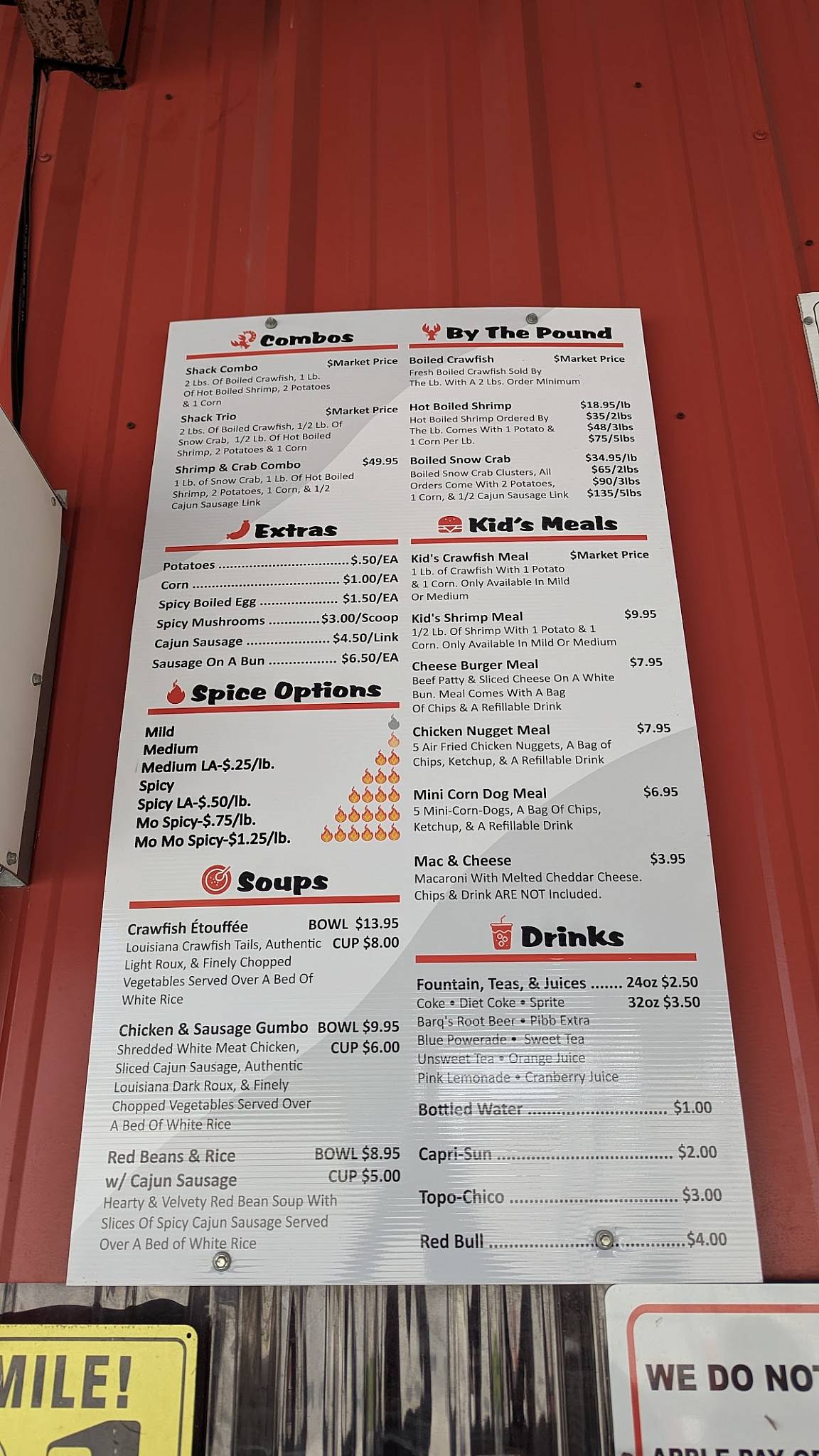 Crawfish Shack меню