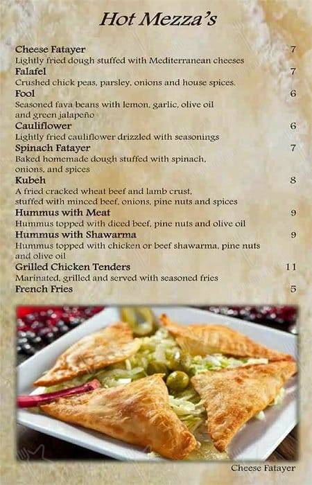 Fresh, made to order Mediterranean Cuisine меню