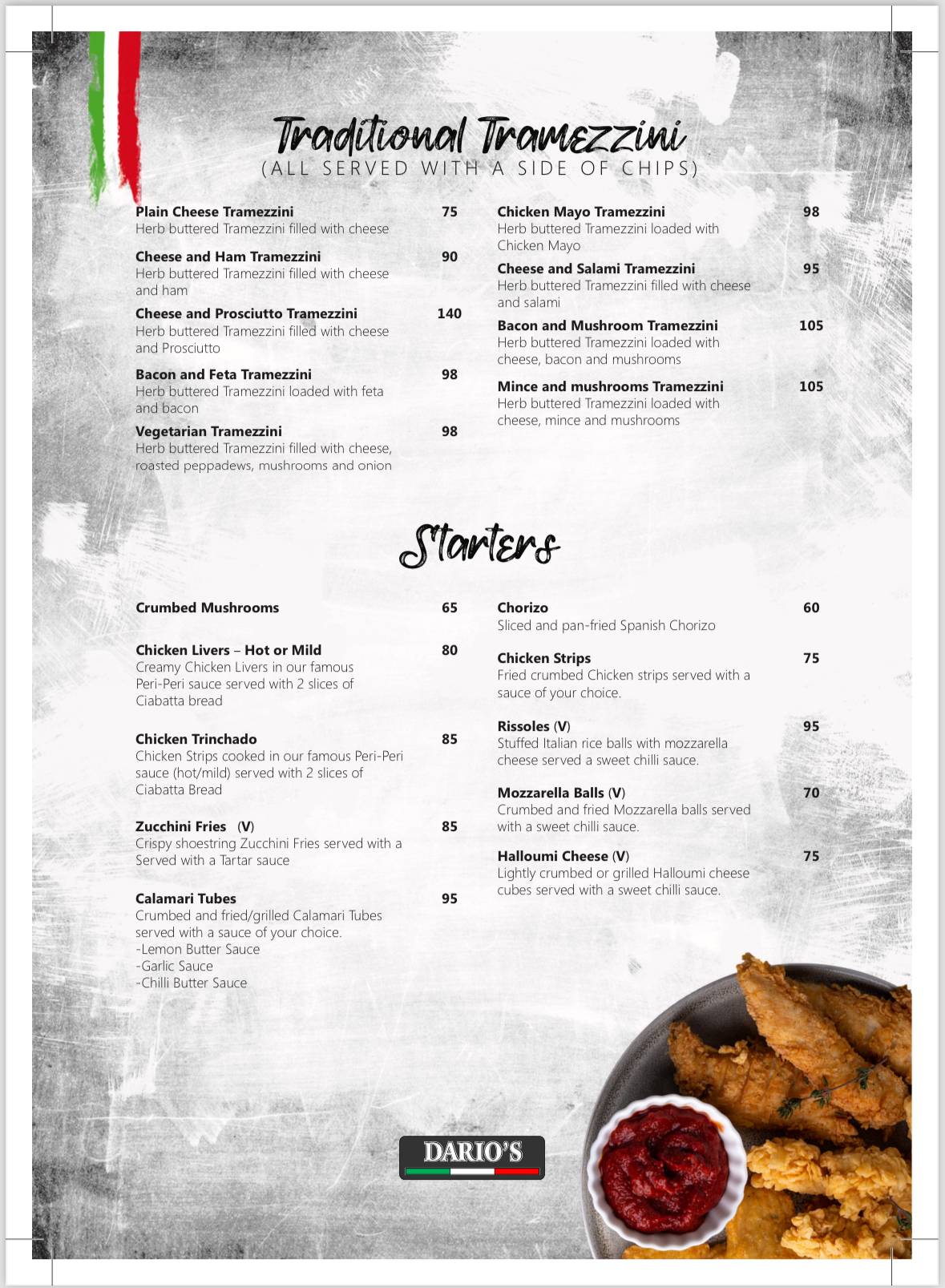 Dario's Restaurant меню