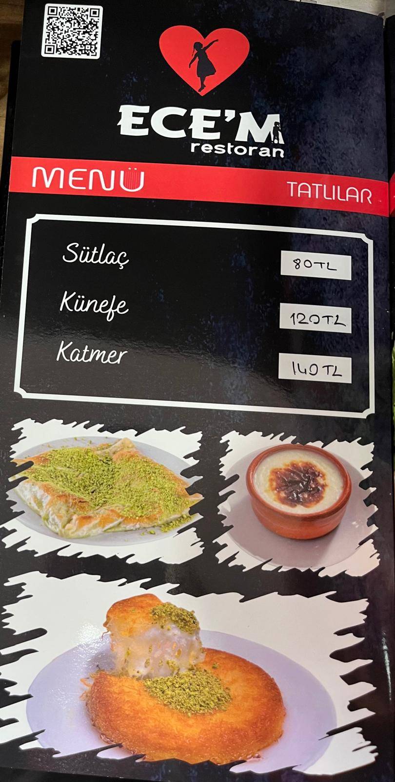 ECEM RESTORAN меню
