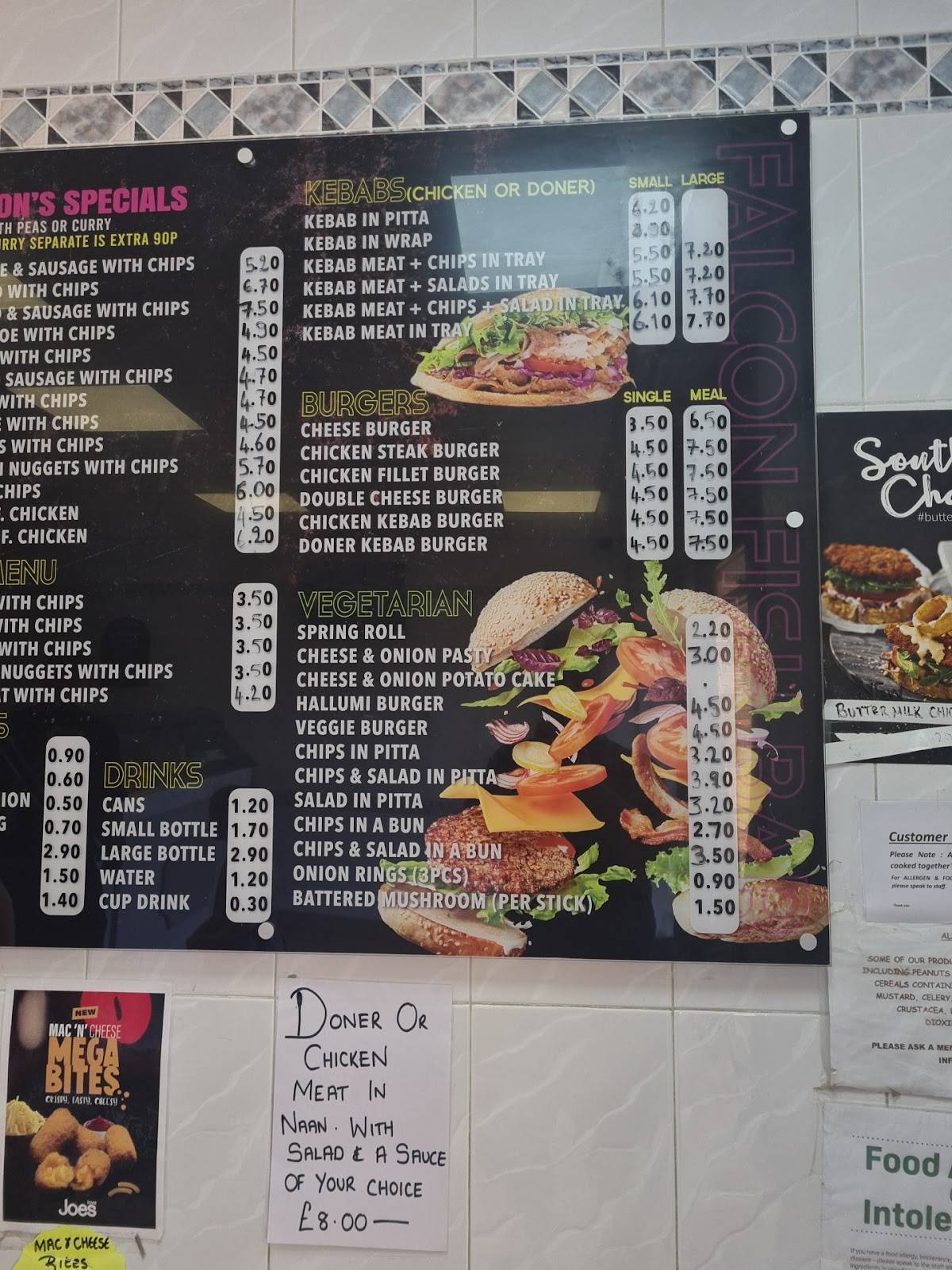 Falcons Fish Bar меню