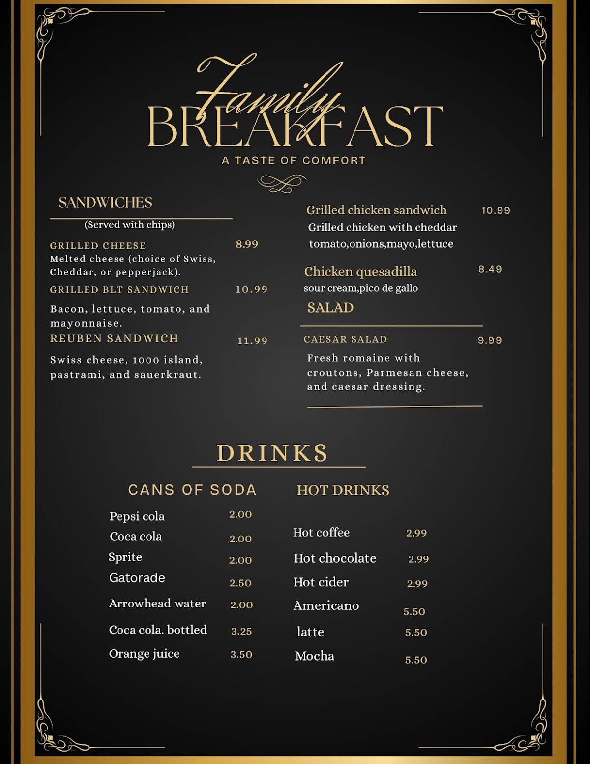 Family Breakfast меню
