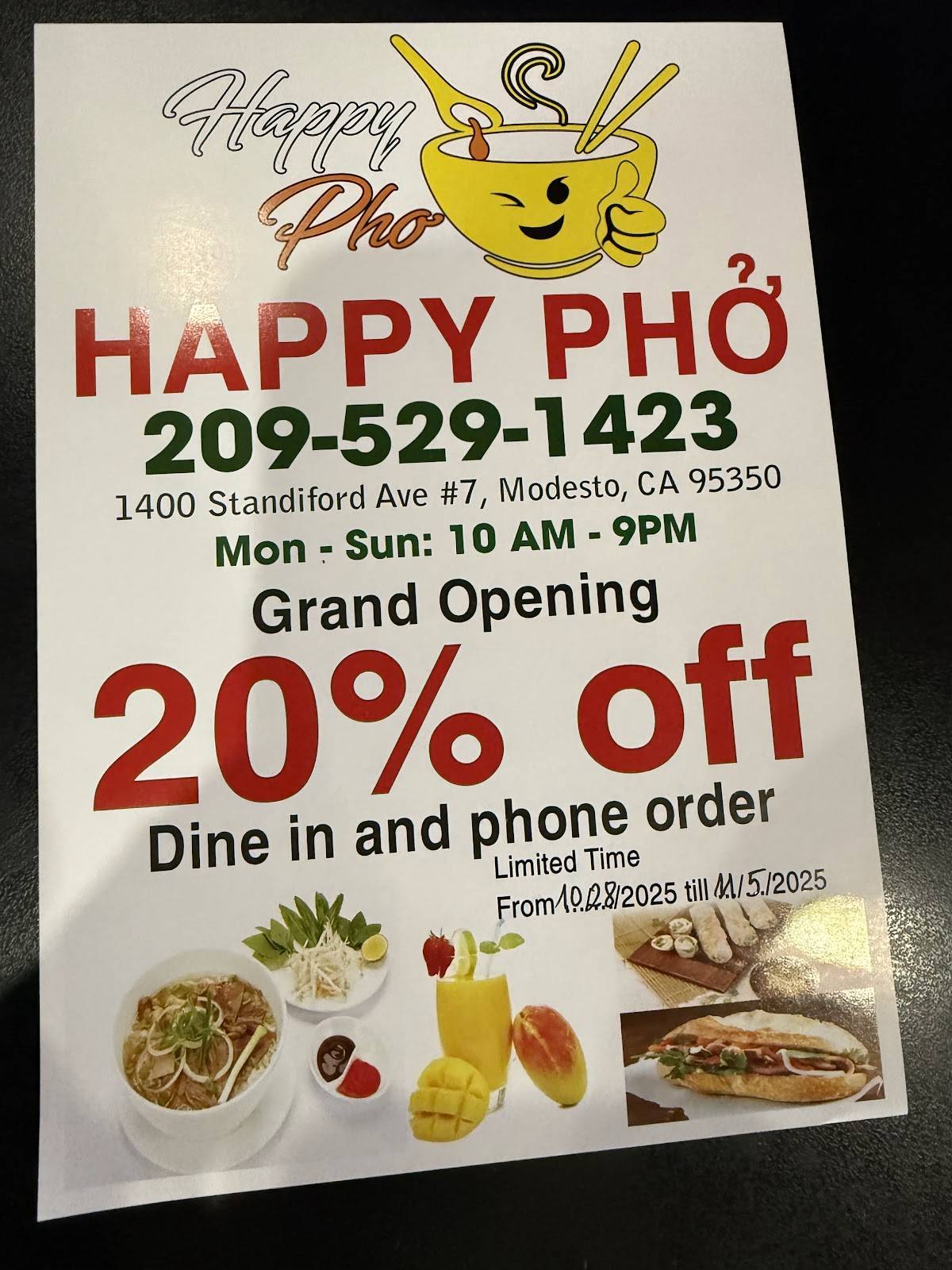 Happy Pho меню